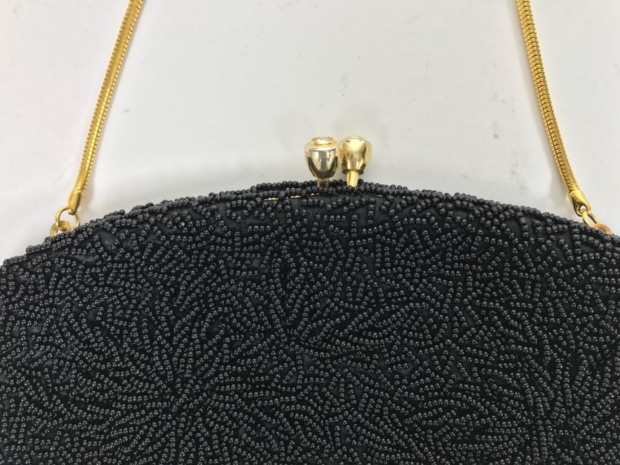 Vintage Black Beaded Purse Hong Kong [Photo 6]