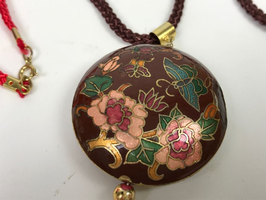 Pair Of Cloisonne Pendants Plus Cloisonne Bracelet [Photo 6]