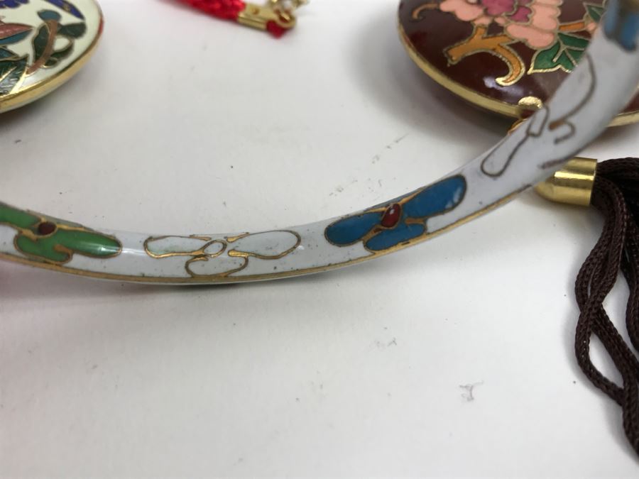 Pair Of Cloisonne Pendants Plus Cloisonne Bracelet [Photo 10]