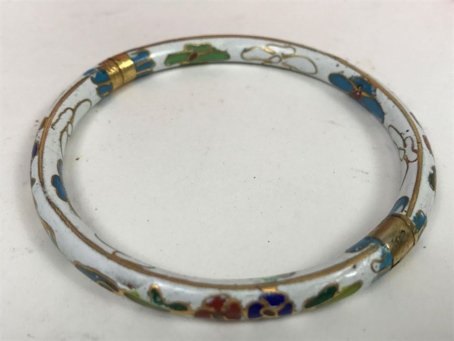 Pair Of Cloisonne Pendants Plus Cloisonne Bracelet [Photo 7]