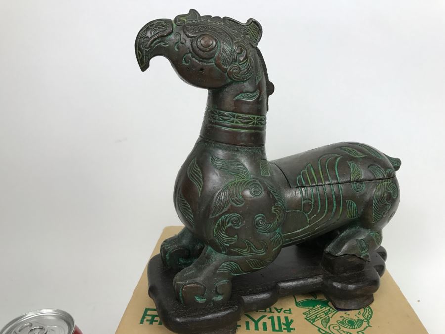 VERY COOL - Dual Purpose Lighter With Teak Cigarette Holder Chinese Reproduction Of A Warring States Dynasty Container Getz Bros By Legacy Line With Original Box [Photo 6]