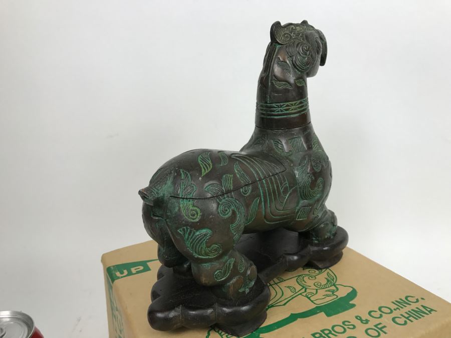 VERY COOL - Dual Purpose Lighter With Teak Cigarette Holder Chinese Reproduction Of A Warring States Dynasty Container Getz Bros By Legacy Line With Original Box [Photo 15]