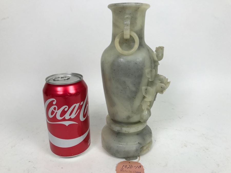 Vintage Chinese Soapstone Relief Carving Of Vase [Photo 6]