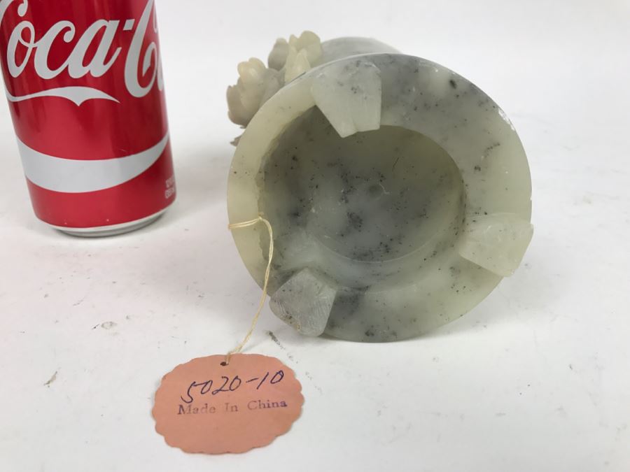 Vintage Chinese Soapstone Relief Carving Of Vase [Photo 15]