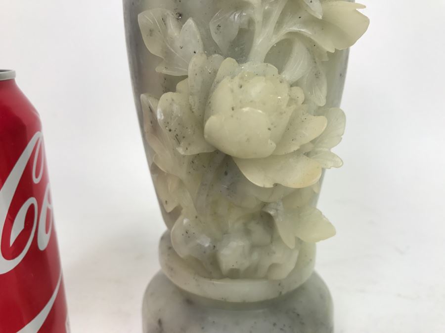 Vintage Chinese Soapstone Relief Carving Of Vase [Photo 3]