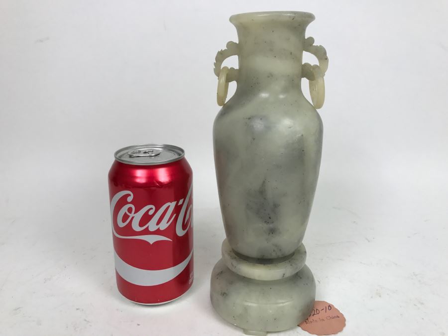 Vintage Chinese Soapstone Relief Carving Of Vase [Photo 8]