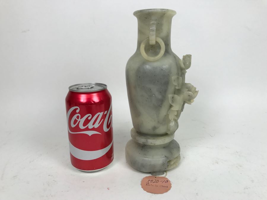 Vintage Chinese Soapstone Relief Carving Of Vase [Photo 5]