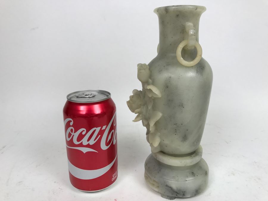 Vintage Chinese Soapstone Relief Carving Of Vase [Photo 9]