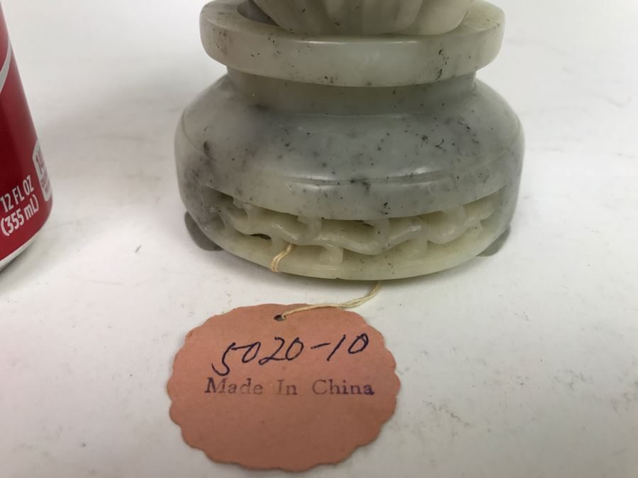Vintage Chinese Soapstone Relief Carving Of Vase [Photo 4]