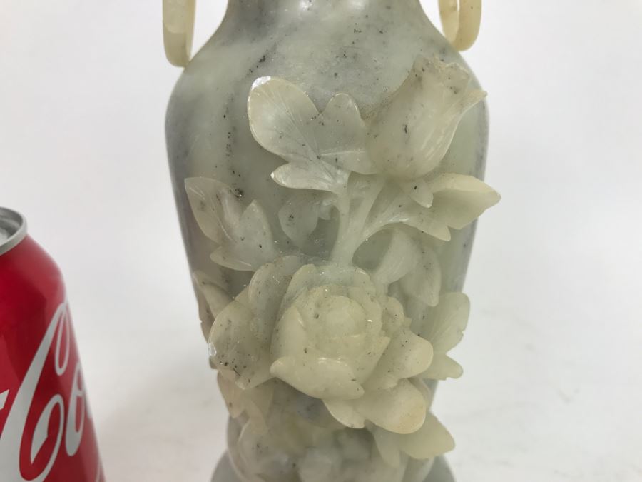 Vintage Chinese Soapstone Relief Carving Of Vase [Photo 2]