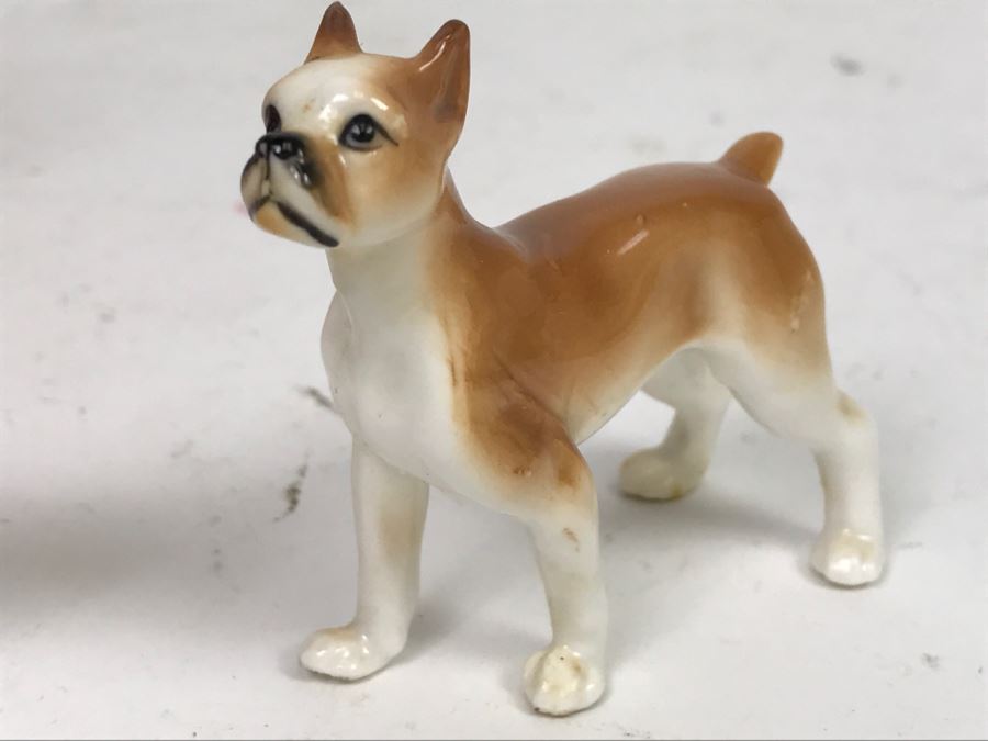 Set Of 3 Miniature Japanese Vases Plus Pair Of Bone China Japanese Boxer Dog Figurines [Photo 6]