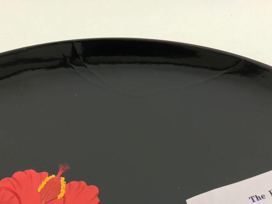 Bembo Okinawa Japanese Lacquer Hibuscus Large Plate Best Lacquerware In Far East [Photo 21]