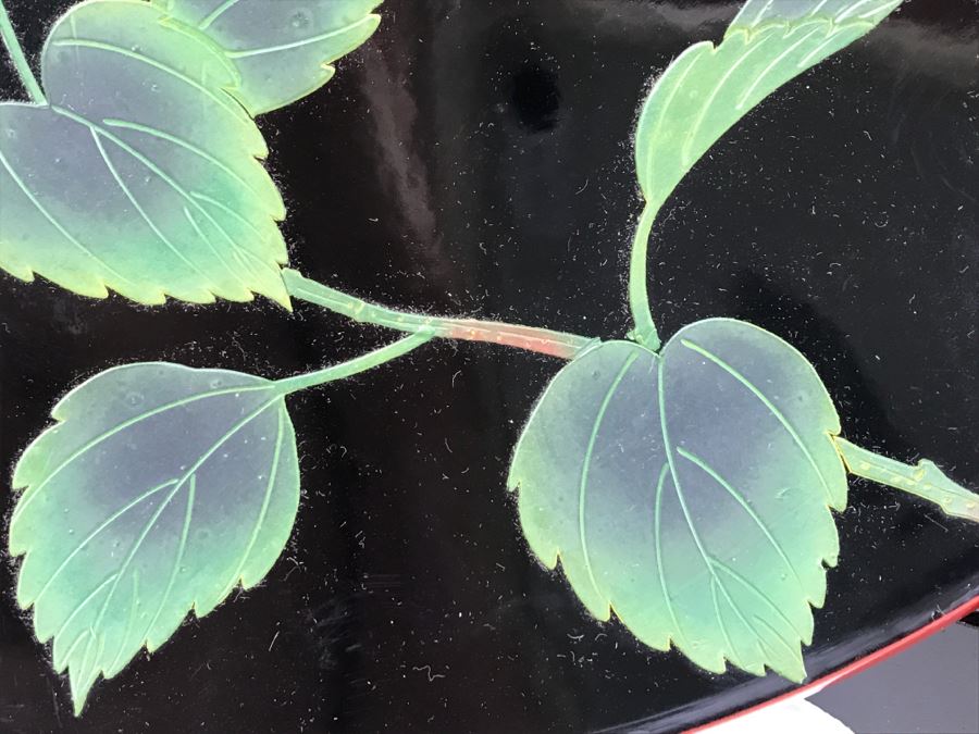 Bembo Okinawa Japanese Lacquer Hibuscus Large Plate Best Lacquerware In Far East [Photo 5]