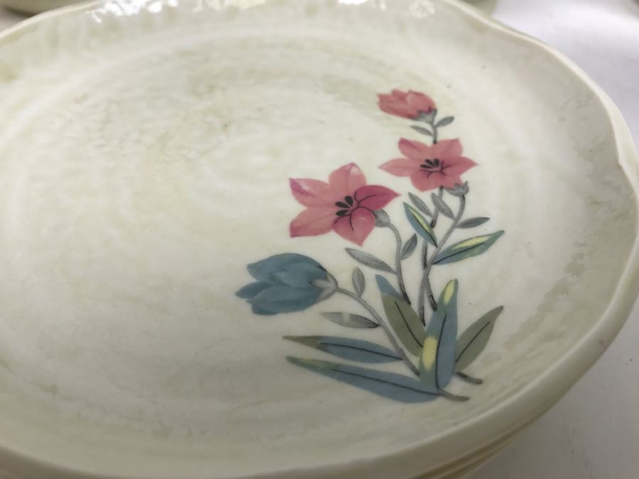 Vintage ~28 Piece Japanese Hand Painted White Glaze Pottery Signed China Tea Set [Photo 15]