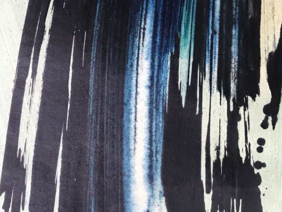 Vintage 1969 EARLY ORIGINAL Modernist Abstract Chinese Painting On Paper By John Way Aka Wei Letang (1921 - 2012) - 30' X 24' [Photo 9]