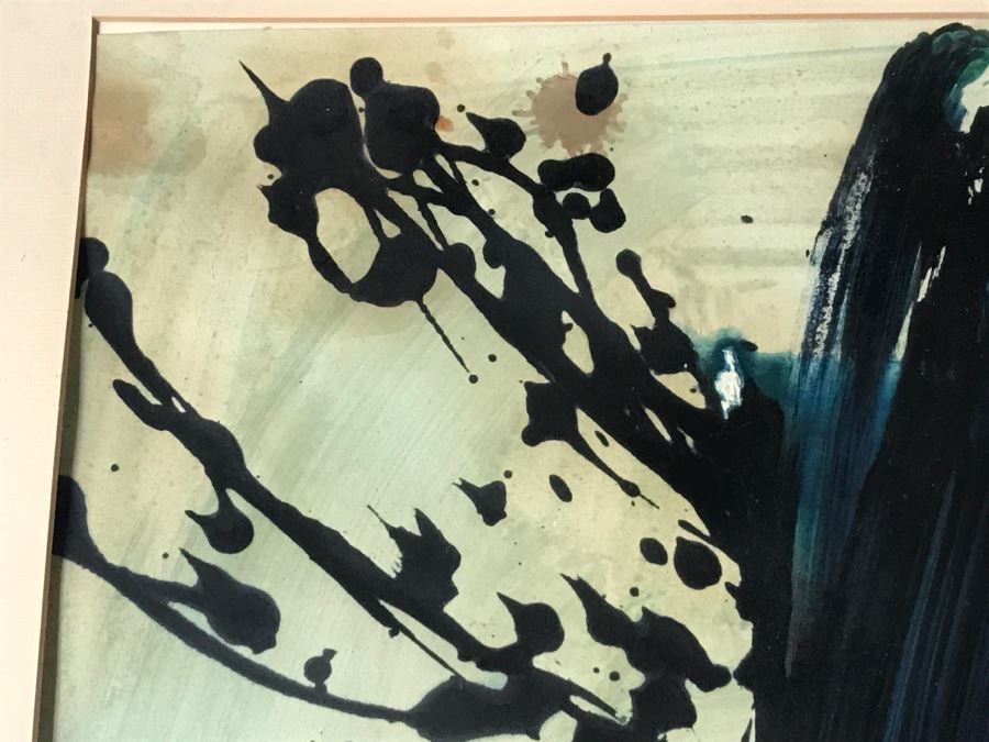 Vintage 1969 EARLY ORIGINAL Modernist Abstract Chinese Painting On Paper By John Way Aka Wei Letang (1921 - 2012) - 30' X 24' [Photo 10]