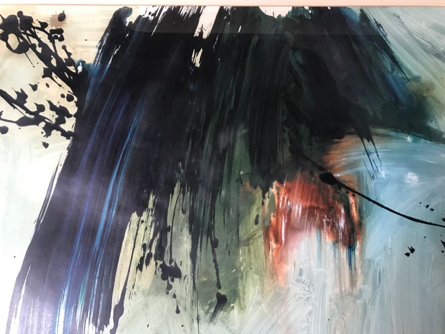 Vintage 1969 EARLY ORIGINAL Modernist Abstract Chinese Painting On Paper By John Way Aka Wei Letang (1921 - 2012) - 30' X 24' [Photo 13]