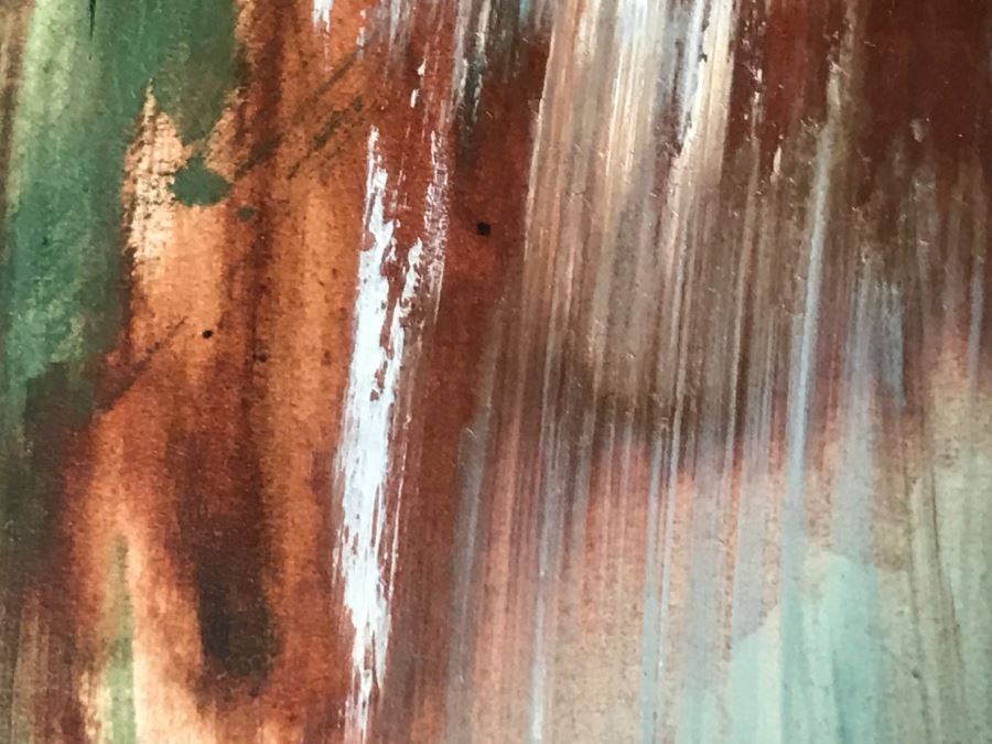 Vintage 1969 EARLY ORIGINAL Modernist Abstract Chinese Painting On Paper By John Way Aka Wei Letang (1921 - 2012) - 30' X 24' [Photo 16]