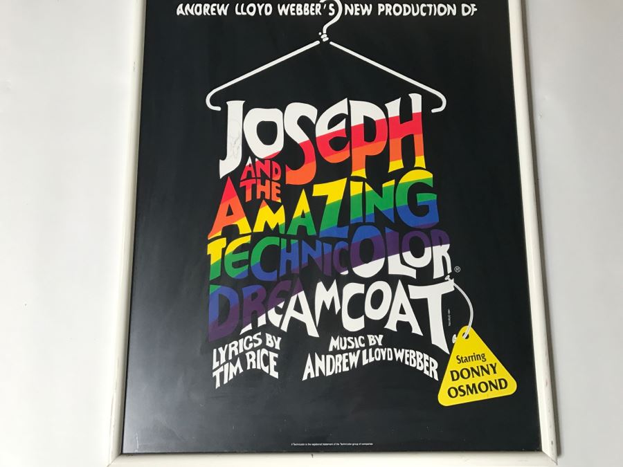 Joseph And The Amazing Technicolor Dreamcoat Andrew Lloyd Webber Framed Poster Signed By Donny Osmond [Photo 3]
