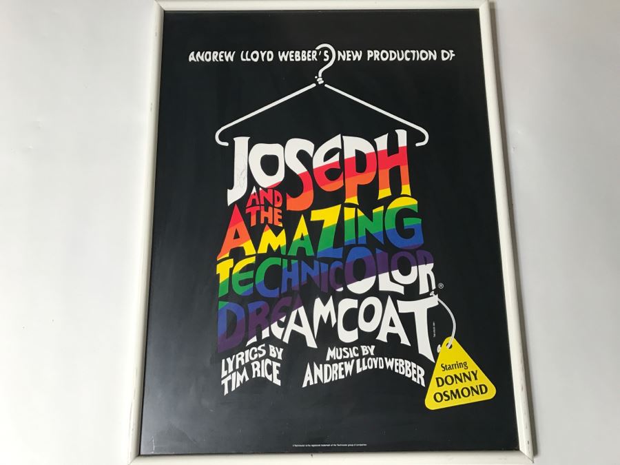 Joseph And The Amazing Technicolor Dreamcoat Andrew Lloyd Webber Framed Poster Signed By Donny Osmond [Photo 1]