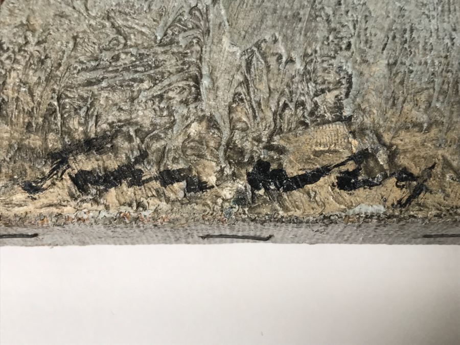 Vintage 1964 EARLY ORIGINAL Modernist Abstract Chinese Oil On Canvas Painting By John Way Aka Wei Letang (1921 - 2012) - 29' X 23' [Photo 5]