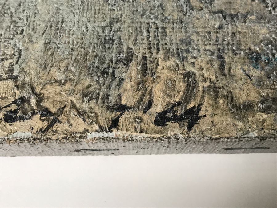 Vintage 1964 EARLY ORIGINAL Modernist Abstract Chinese Oil On Canvas Painting By John Way Aka Wei Letang (1921 - 2012) - 29' X 23' [Photo 6]