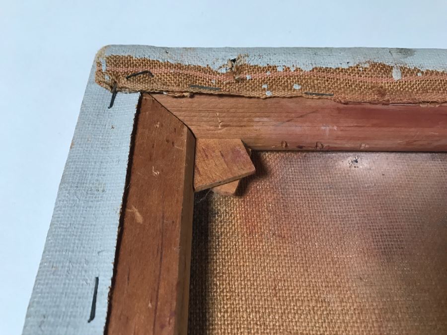 Vintage 1964 EARLY ORIGINAL Modernist Abstract Chinese Oil On Canvas Painting By John Way Aka Wei Letang (1921 - 2012) - 29' X 23' [Photo 21]