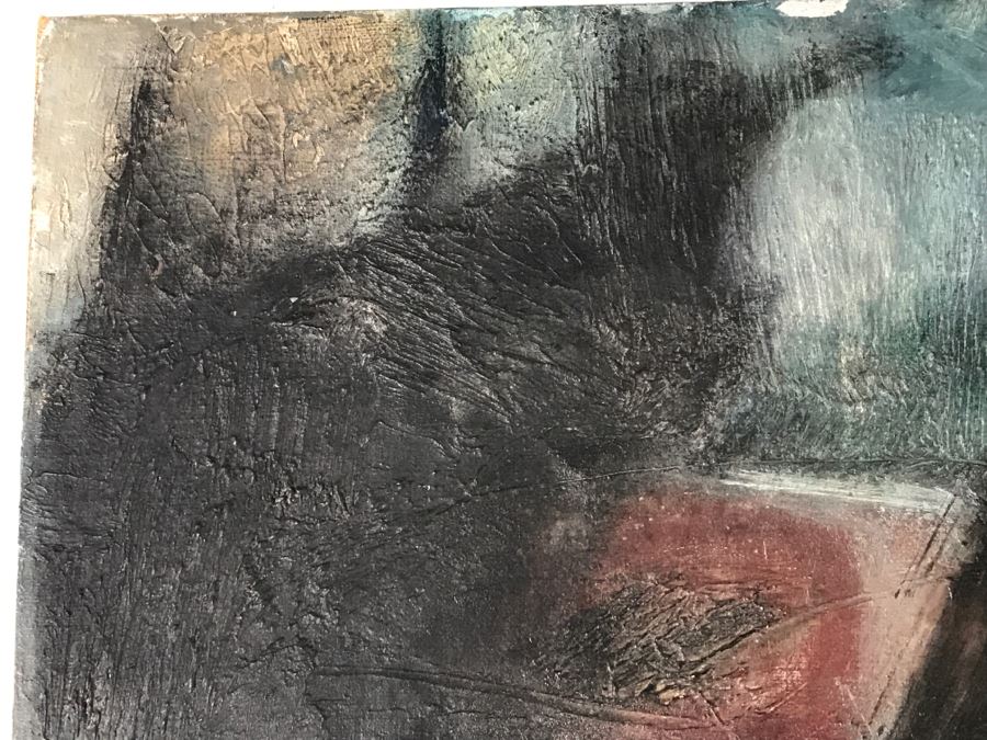 Vintage 1964 EARLY ORIGINAL Modernist Abstract Chinese Oil On Canvas Painting By John Way Aka Wei Letang (1921 - 2012) - 29' X 23' [Photo 13]