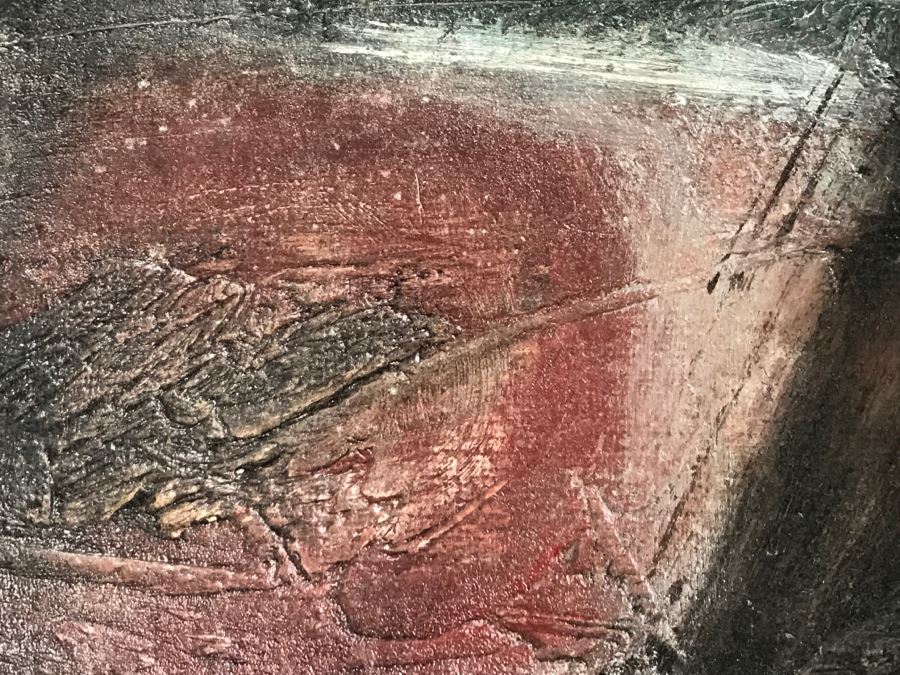 Vintage 1964 EARLY ORIGINAL Modernist Abstract Chinese Oil On Canvas Painting By John Way Aka Wei Letang (1921 - 2012) - 29' X 23' [Photo 12]