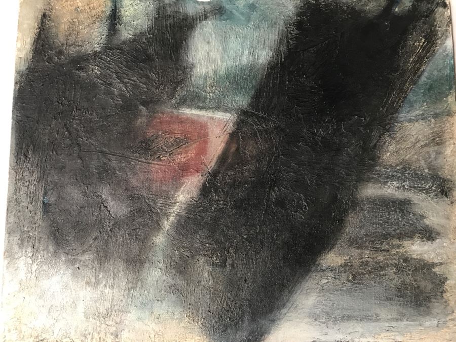 Vintage 1964 EARLY ORIGINAL Modernist Abstract Chinese Oil On Canvas Painting By John Way Aka Wei Letang (1921 - 2012) - 29' X 23' [Photo 18]