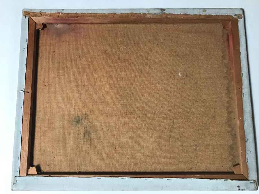 Vintage 1964 EARLY ORIGINAL Modernist Abstract Chinese Oil On Canvas Painting By John Way Aka Wei Letang (1921 - 2012) - 29' X 23' [Photo 20]