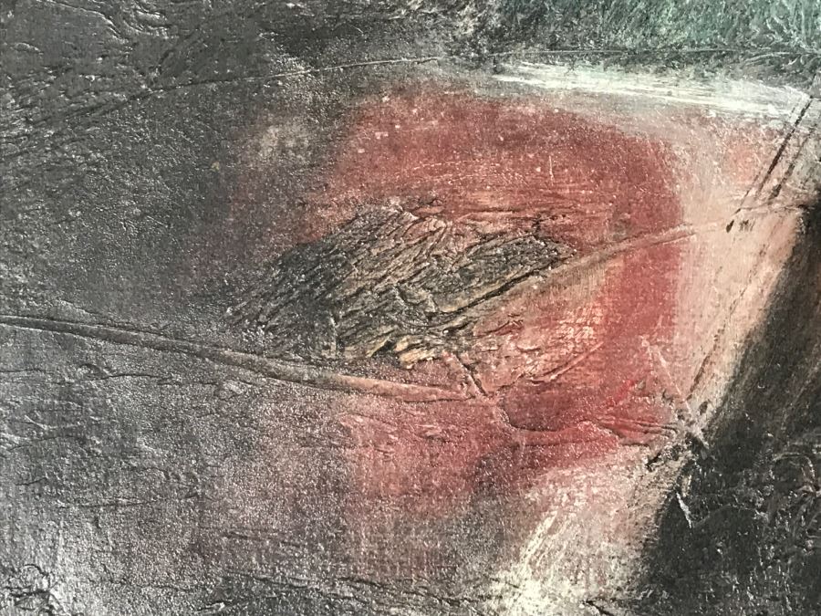 Vintage 1964 EARLY ORIGINAL Modernist Abstract Chinese Oil On Canvas Painting By John Way Aka Wei Letang (1921 - 2012) - 29' X 23' [Photo 11]