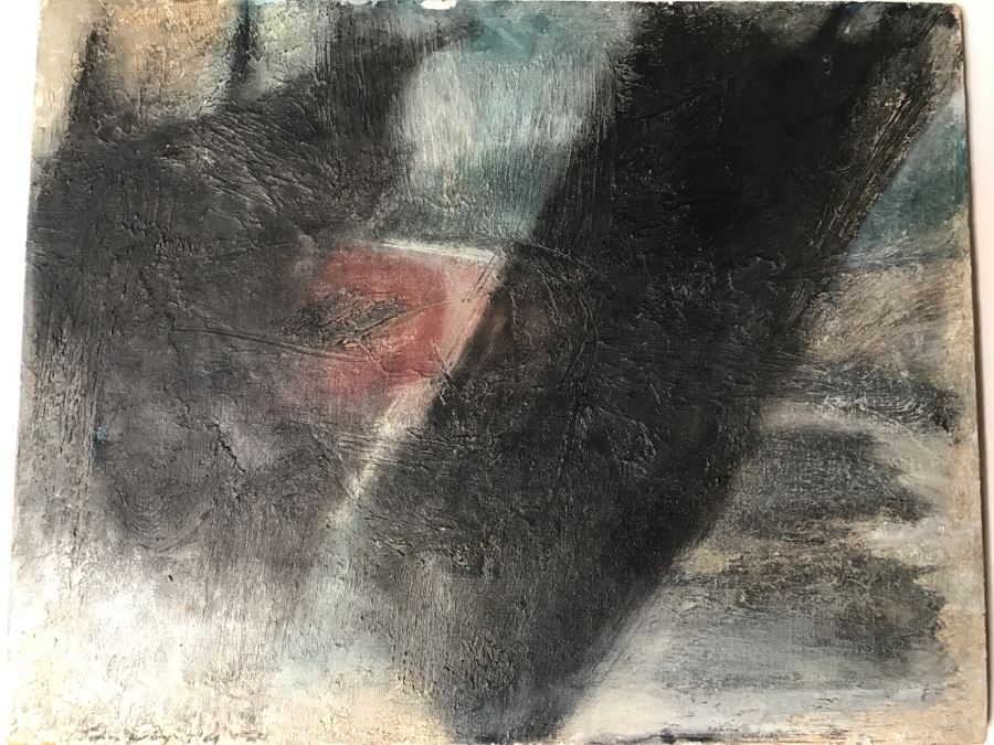 Vintage 1964 EARLY ORIGINAL Modernist Abstract Chinese Oil On Canvas Painting By John Way Aka Wei Letang (1921 - 2012) - 29' X 23' [Photo 19]