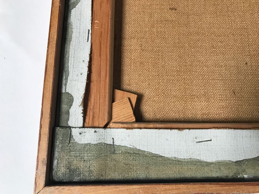 Vintage 1964 EARLY ORIGINAL Modernist Abstract Chinese Oil On Canvas Painting By John Way Aka Wei Letang (1921 - 2012) - 29' X 23' [Photo 19]