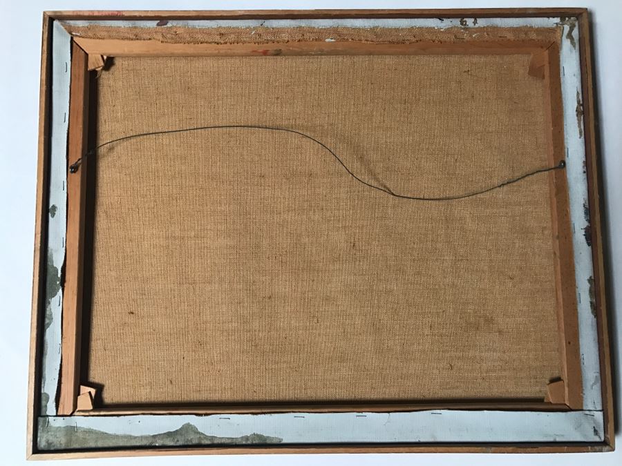 Vintage 1964 EARLY ORIGINAL Modernist Abstract Chinese Oil On Canvas Painting By John Way Aka Wei Letang (1921 - 2012) - 29' X 23' [Photo 18]