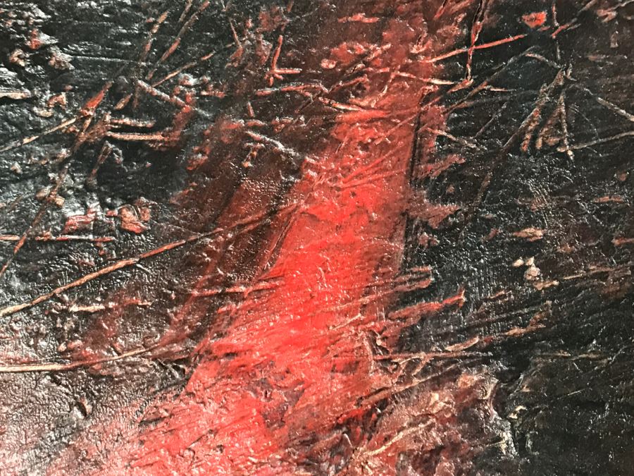 Vintage 1964 EARLY ORIGINAL Modernist Abstract Chinese Oil On Canvas Painting By John Way Aka Wei Letang (1921 - 2012) - 29' X 23' [Photo 10]