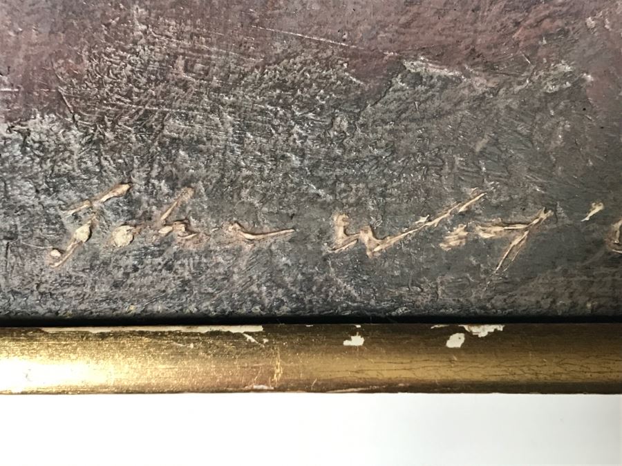 Vintage 1964 EARLY ORIGINAL Modernist Abstract Chinese Oil On Canvas Painting By John Way Aka Wei Letang (1921 - 2012) - 29' X 23' [Photo 7]