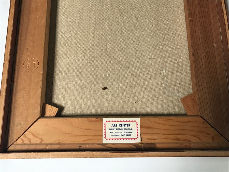 Vintage 1964 EARLY ORIGINAL Modernist Chinese Oil On Canvas Painting RARE Portrait By John Way Aka Wei Letang (1921 - 2012) - 13' x 19' [Photo 14]