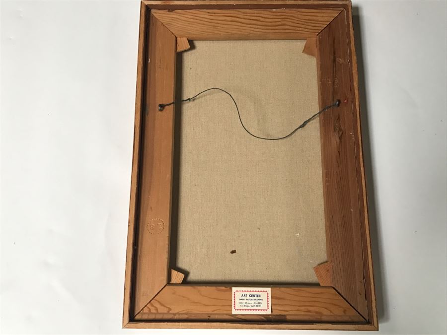 Vintage 1964 EARLY ORIGINAL Modernist Chinese Oil On Canvas Painting RARE Portrait By John Way Aka Wei Letang (1921 - 2012) - 13' x 19' [Photo 13]