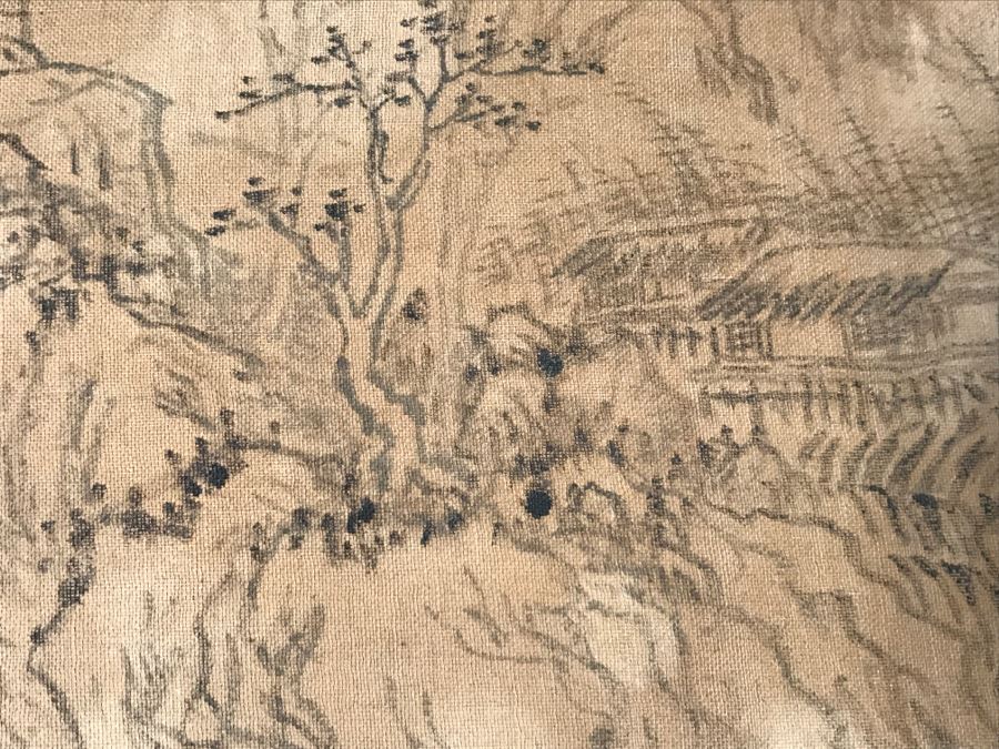 HUGE Collection Of 10 ORIGINAL Chinese Paintings In Embroidered Silk Album Stored Within A Rosewood Presentation Box - See All Photos [Photo 123]