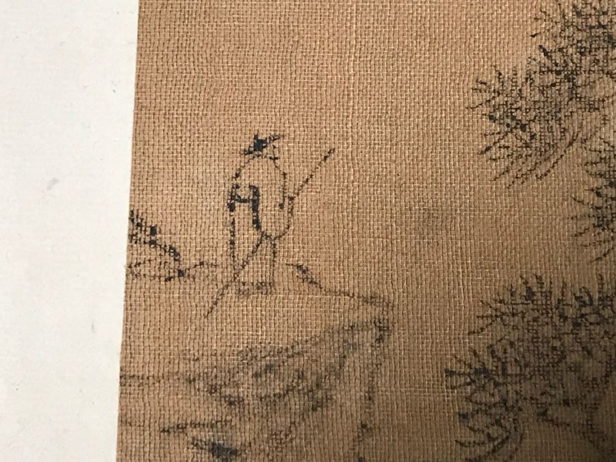 HUGE Collection Of 10 ORIGINAL Chinese Paintings In Embroidered Silk Album Stored Within A Rosewood Presentation Box - See All Photos [Photo 50]