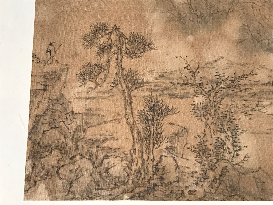 HUGE Collection Of 10 ORIGINAL Chinese Paintings In Embroidered Silk Album Stored Within A Rosewood Presentation Box - See All Photos [Photo 49]
