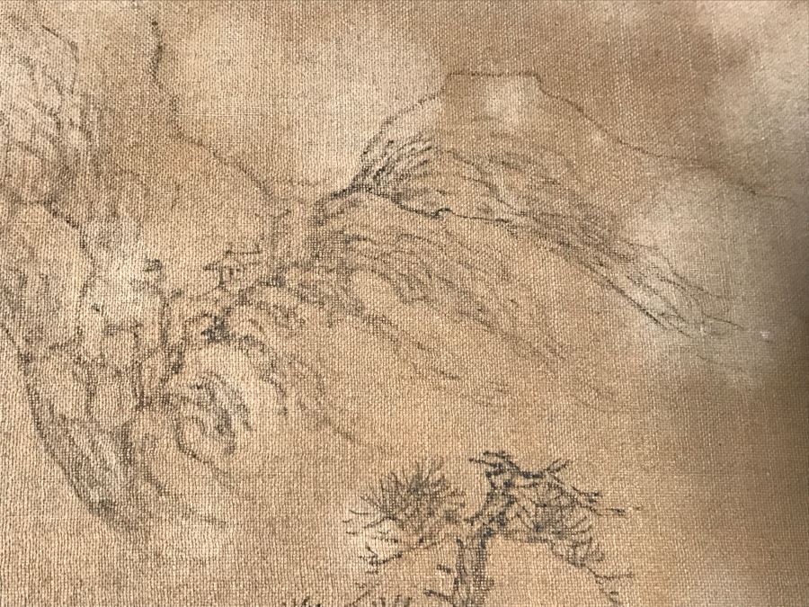 HUGE Collection Of 10 ORIGINAL Chinese Paintings In Embroidered Silk Album Stored Within A Rosewood Presentation Box - See All Photos [Photo 101]