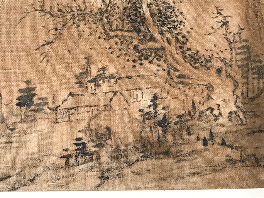 HUGE Collection Of 10 ORIGINAL Chinese Paintings In Embroidered Silk Album Stored Within A Rosewood Presentation Box - See All Photos [Photo 131]
