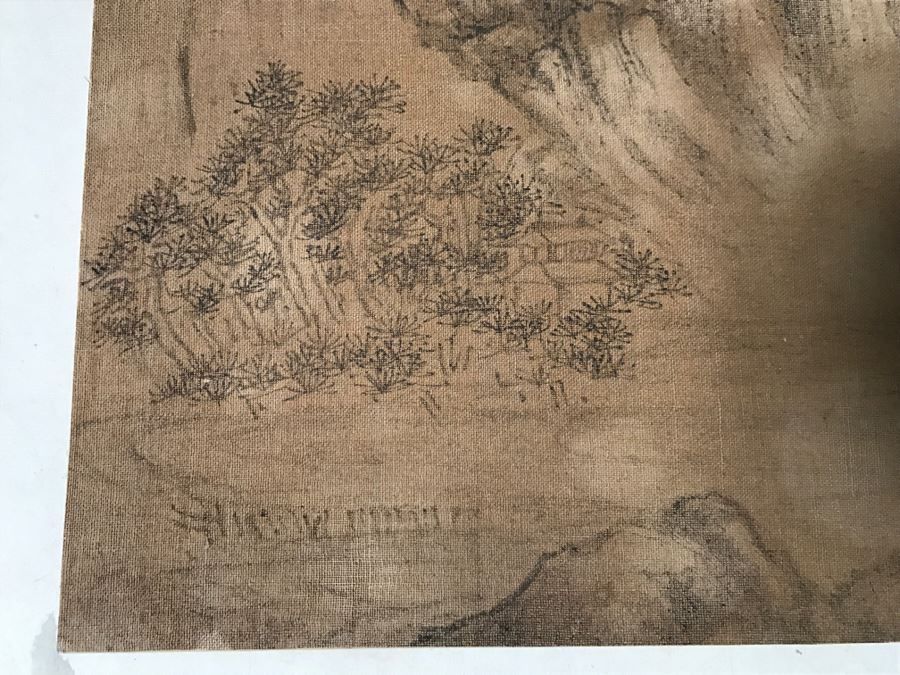 HUGE Collection Of 10 ORIGINAL Chinese Paintings In Embroidered Silk Album Stored Within A Rosewood Presentation Box - See All Photos [Photo 59]