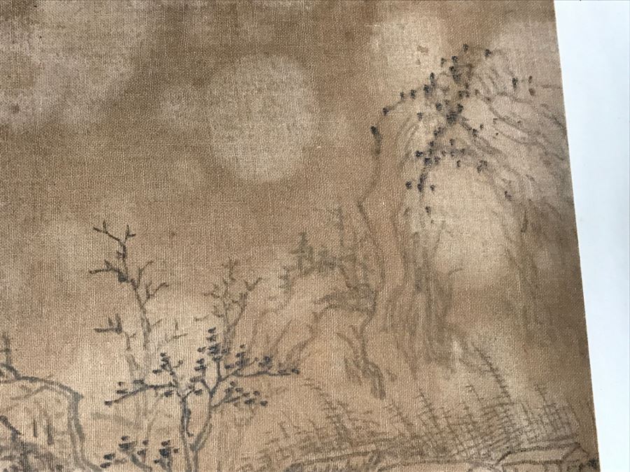HUGE Collection Of 10 ORIGINAL Chinese Paintings In Embroidered Silk Album Stored Within A Rosewood Presentation Box - See All Photos [Photo 124]