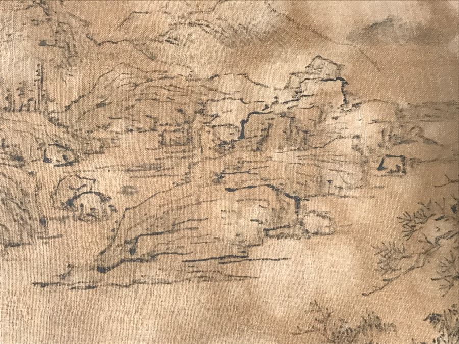 HUGE Collection Of 10 ORIGINAL Chinese Paintings In Embroidered Silk Album Stored Within A Rosewood Presentation Box - See All Photos [Photo 89]