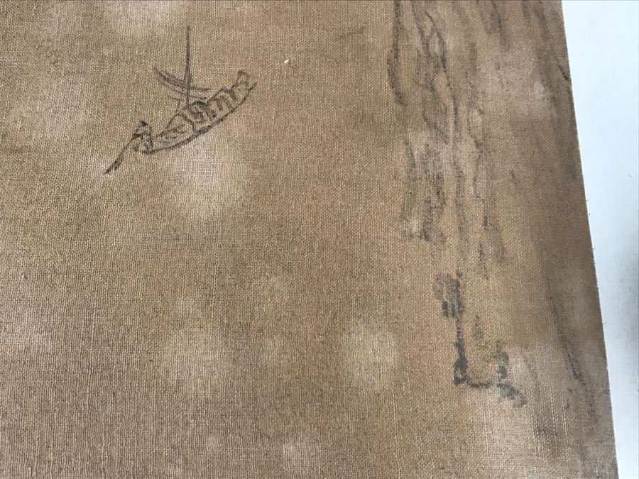 HUGE Collection Of 10 ORIGINAL Chinese Paintings In Embroidered Silk Album Stored Within A Rosewood Presentation Box - See All Photos [Photo 115]