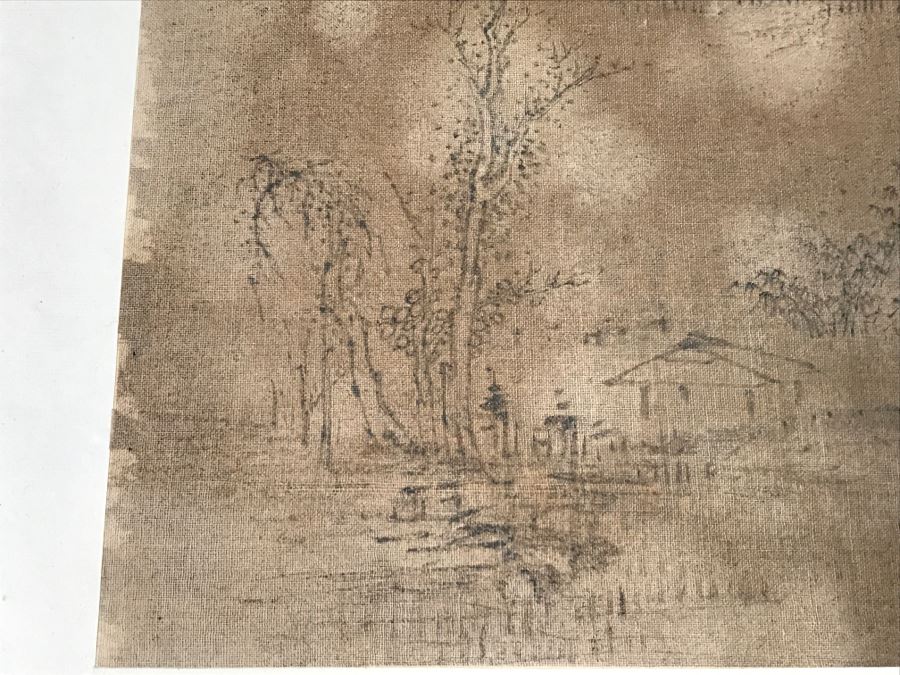 HUGE Collection Of 10 ORIGINAL Chinese Paintings In Embroidered Silk Album Stored Within A Rosewood Presentation Box - See All Photos [Photo 139]