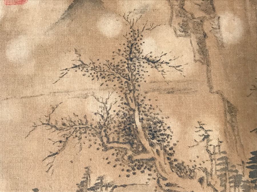 HUGE Collection Of 10 ORIGINAL Chinese Paintings In Embroidered Silk Album Stored Within A Rosewood Presentation Box - See All Photos [Photo 135]